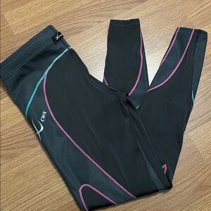 CW X Leggings Womens Small Gray black Compression Joint Running Coolmax Athletic